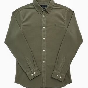 AllSaints Birchwood Corduroy Shirt NWOT Cage Green Slim Fit \(SizeS